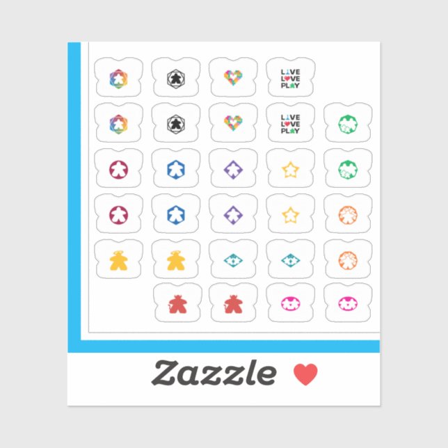 Meeple Tee Stickers - Variety Pack Klistermärken (Ark)