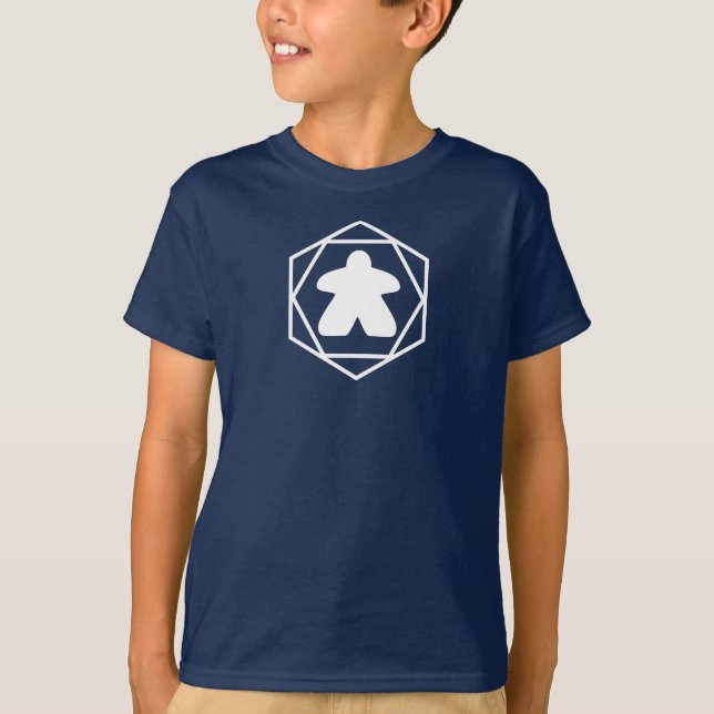 Meeple White Art Boys Shirt T (Framsida)