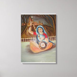 Meera Bai Oljemålning på canvas