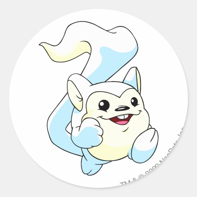 Meerca White Runt Klistermärke (Framsida)