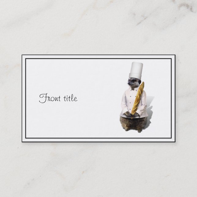 Meercat Chef with Baguette Visitkort (Framsida)