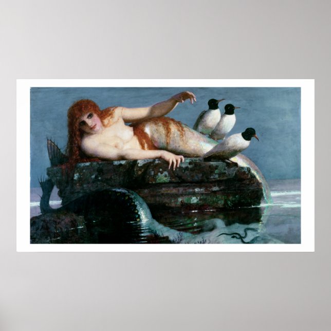 Meerestille (Lugn Sea), 1886-87 (olja på panelen) Poster (Framsidan)