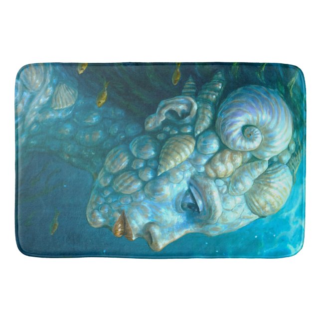 Meerjungfrau in Muscheln - Malerei Stil Badrumsmatta (Framsidan)