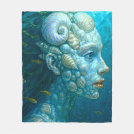 Meerjungfrau in Muscheln - Malerei Stil Fleecefilt