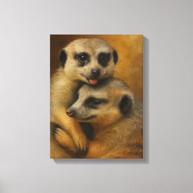 Meerkat-affektion Canvastryck (Framsida)