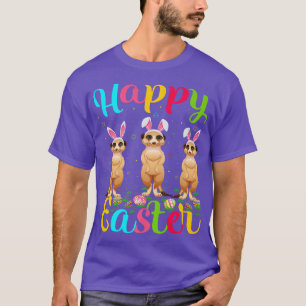Meerkat Älskare Funny Påskägg Bunny Meerkat Lyckli T Shirt