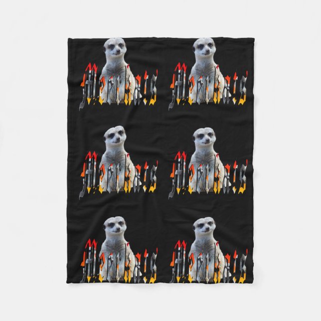 Meerkat and Logotyp, Small Black Fleece Blanket (Framsidan)