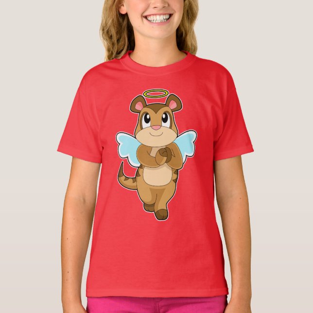 Meerkat Angel vingar T Shirt (Framsida)