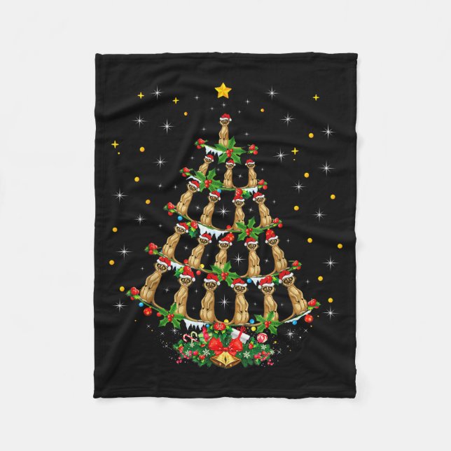 Meerkat Animal Lover Xmas Santa Hat Meerkat Christ Fleecefilt (Framsidan)