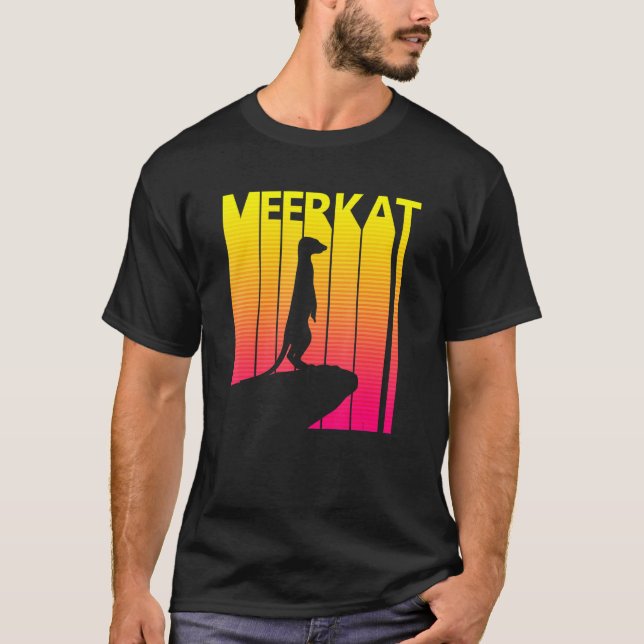 Meerkat Animal Retro Costume T Shirt (Framsida)
