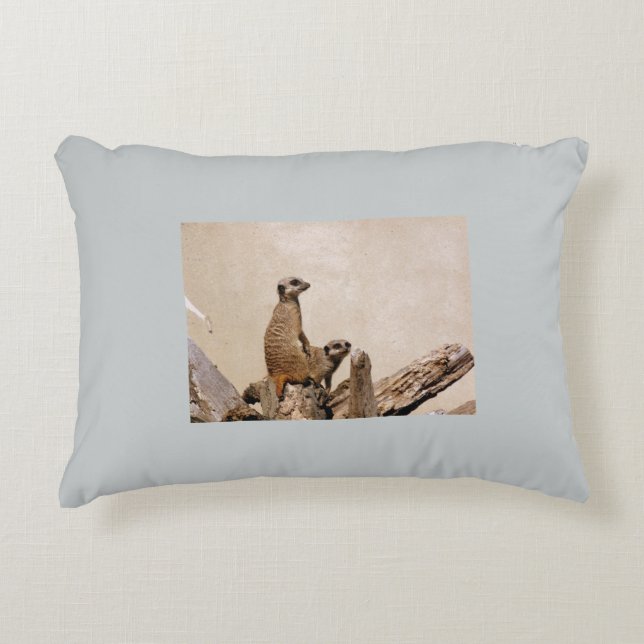 Meerkat Anpassningsbar Polyester Accent Cushion Prydnadskudde (Framsidan)