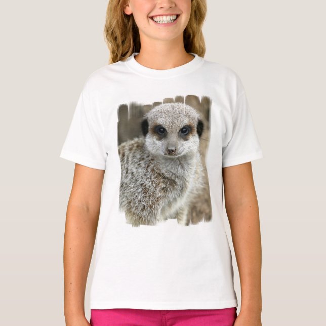 Meerkat Ansikte Girl T-Shirt (Framsida)