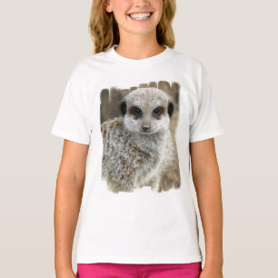 Meerkat ansikteflicka T-tröja T-shirt