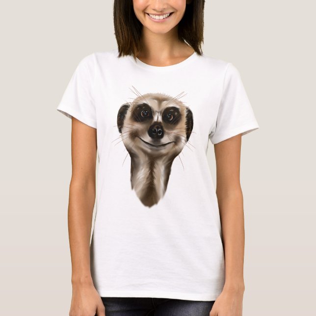 Meerkat ansikteskjortor tee shirt (Framsida)