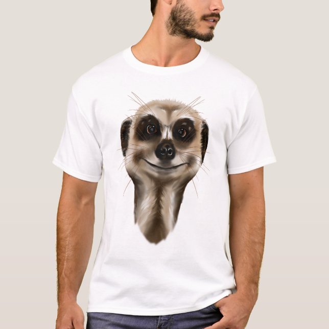 Meerkat ansikteskjortor tee shirt (Framsida)