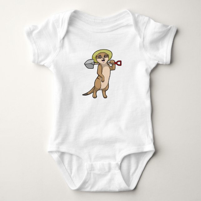 Meerkat as Farmer med Shovel T Shirt (Framsida)