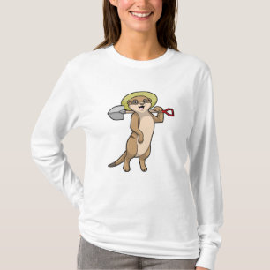 Meerkat as Farmer med Shovel T Shirt