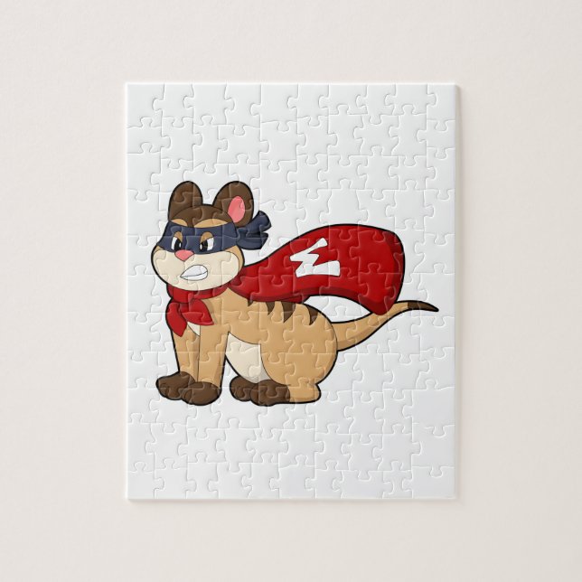 Meerkat as Hero med Mask Pussel (Vertikal)