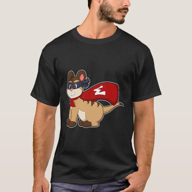 Meerkat as Hero med Mask T Shirt (Framsida)