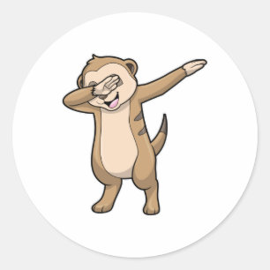 Meerkat as Hip hop Dance Dab Runt Klistermärke