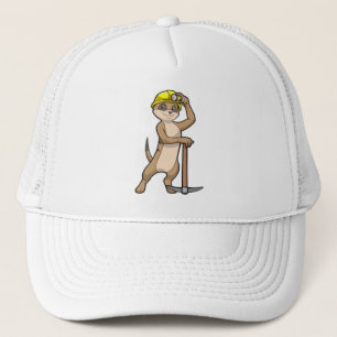 Meerkat as Miner med Pickaxe Keps