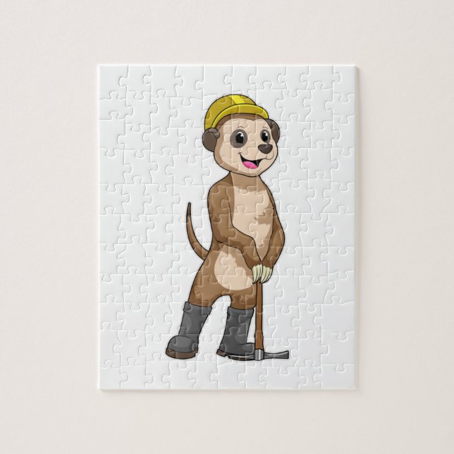 Meerkat as Miner med Pickaxe Pussel (Vertikal)