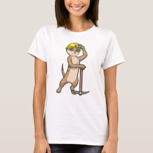 Meerkat as Miner med Pickaxe T Shirt