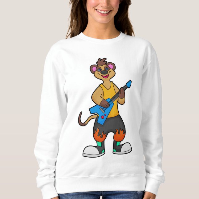 Meerkat as Musician med Guitar T Shirt (Framsida)