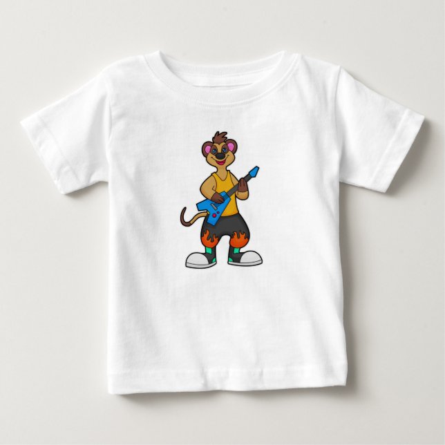 Meerkat as Musician med Guitar T Shirt (Framsida)
