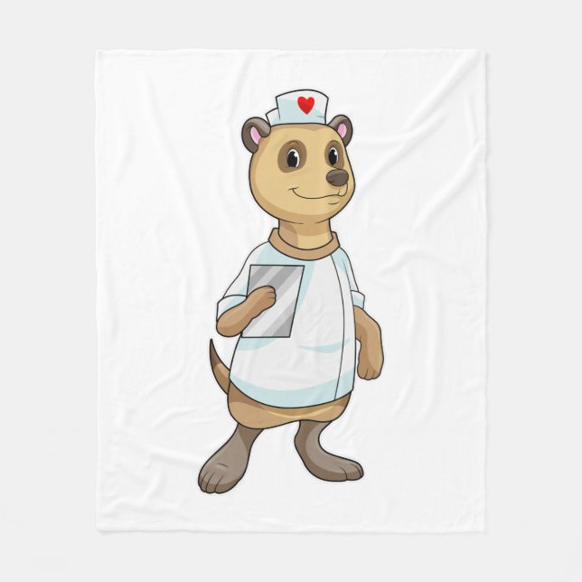 Meerkat as Nurse with Heart Fleecefilt (Framsidan)