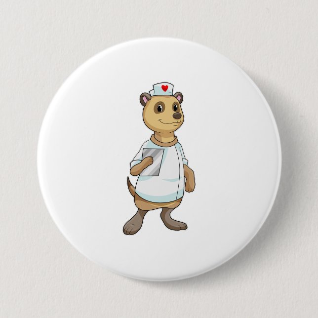 Meerkat as Nurse with Heart Knapp (Framsida)