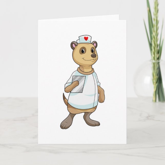 Meerkat as Nurse with Heart Kort (Framsida)