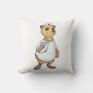 Meerkat as Nurse with Heart Kudde