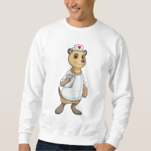 Meerkat as Nurse with Heart Lång Ärmad Tröja