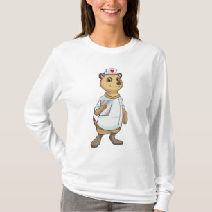 Meerkat as Nurse with Heart T Shirt
