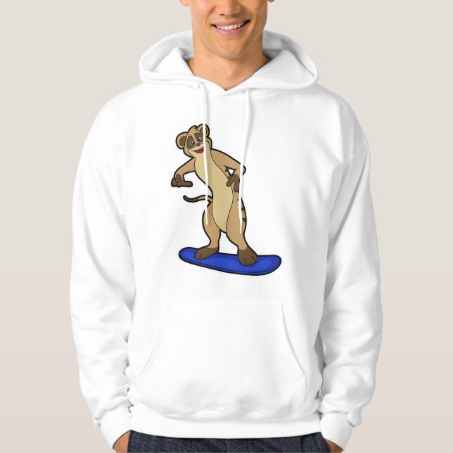 Meerkat as Snowboarder med Snowboard Hoodie (Framsida)