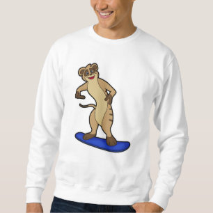 Meerkat as Snowboarder med Snowboard Lång Ärmad Tröja