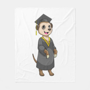 Meerkat as Student med diploma Fleecefilt
