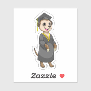 Meerkat as Student med diploma Klistermärken