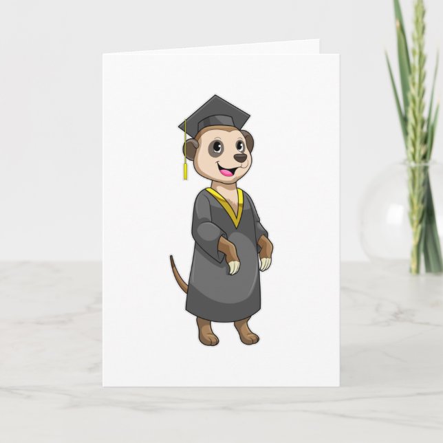 Meerkat as Student med diploma Kort (Framsida)