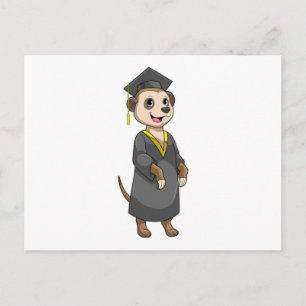 Meerkat as Student med diploma Vykort