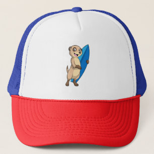 Meerkat as Surfer med Surfboard Keps