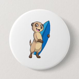 Meerkat as Surfer med Surfboard Knapp