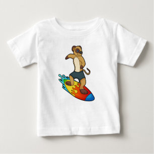 Meerkat as Surfer med Surfboard T Shirt