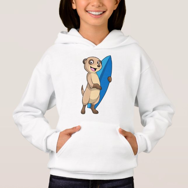 Meerkat as Surfer med Surfboard T Shirt (Framsida)