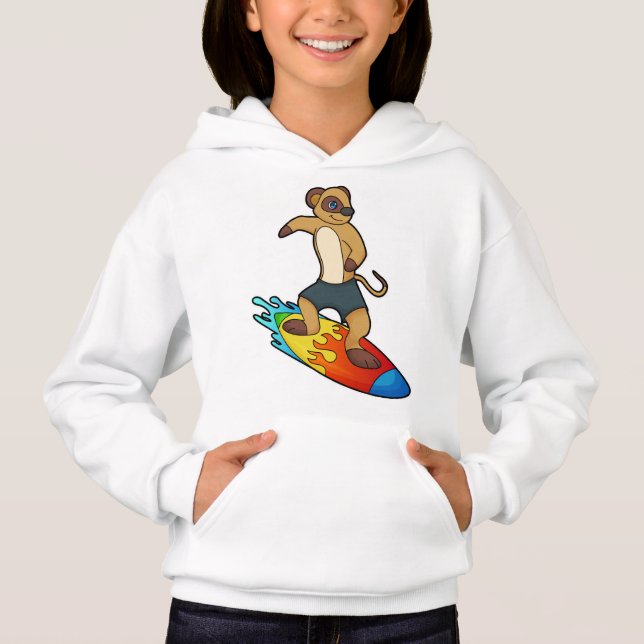Meerkat as Surfer med Surfboard T Shirt (Framsida)