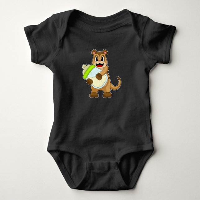 Meerkat Baby flaska Mjölk T Shirt (Framsida)