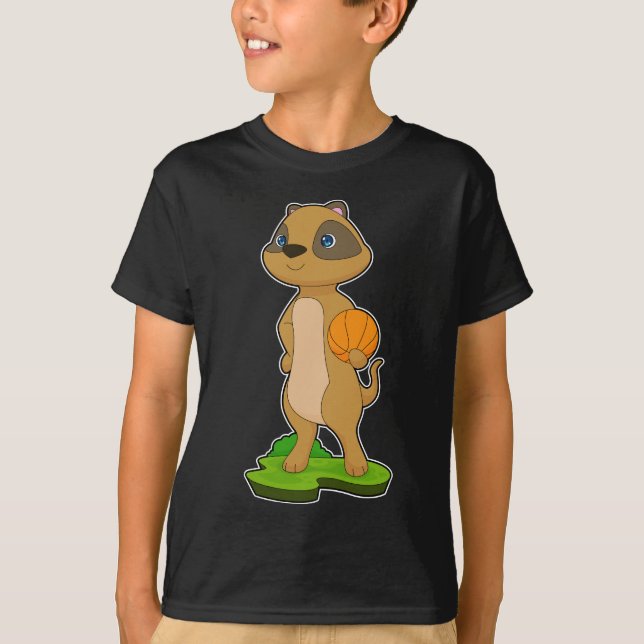 Meerkat Basketball-spelare Basketball T Shirt (Framsida)