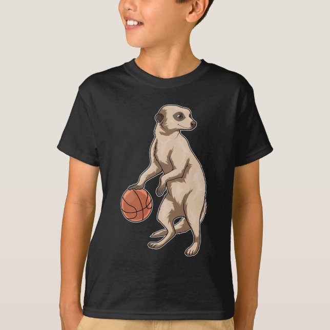 Meerkat Basketball-spelare Basketball T Shirt (Framsida)