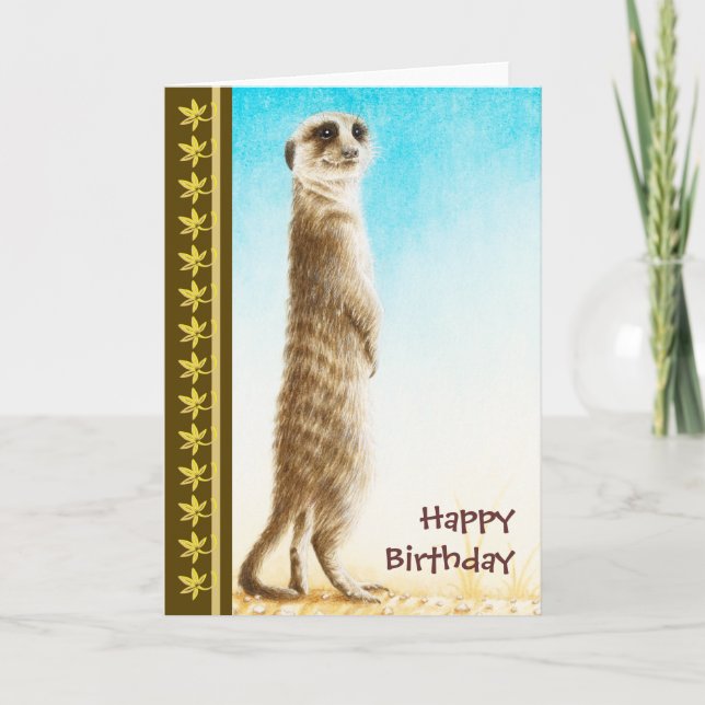 Meerkat Birthday Card Kort (Framsida)